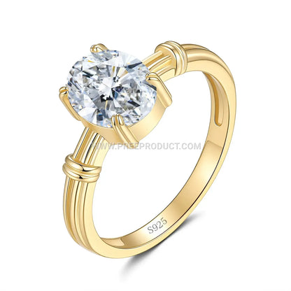 Oval Moissanite Crown Accent Statement Ring in 925 Silver