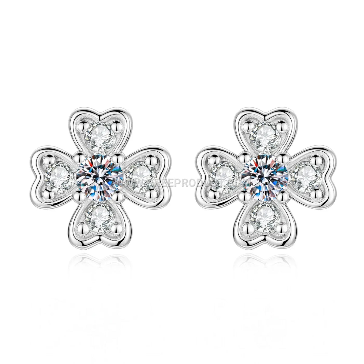 Circular Letter Accent Moissanite Stud Earrings