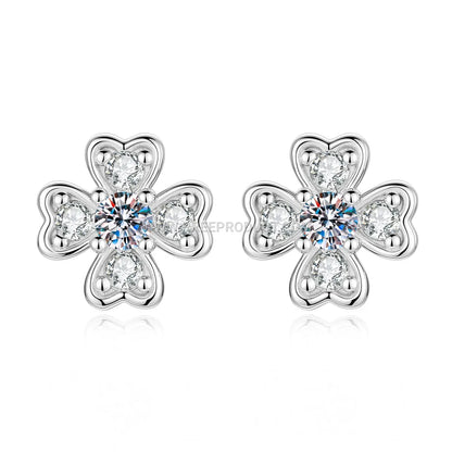 Circular Letter Accent Moissanite Stud Earrings