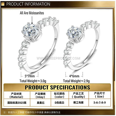Elegant Oval Cut Moissanite Solitaire Ring Mount in Sterling Silver