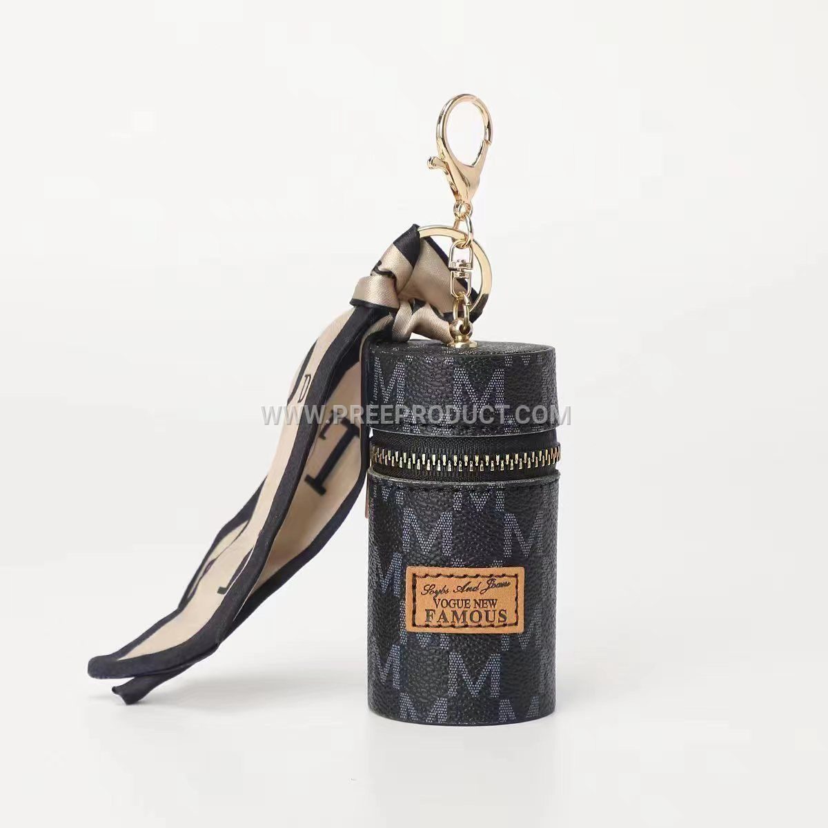 Vintage European Mini Bucket Wallet with Keychain and Earphone Pouch