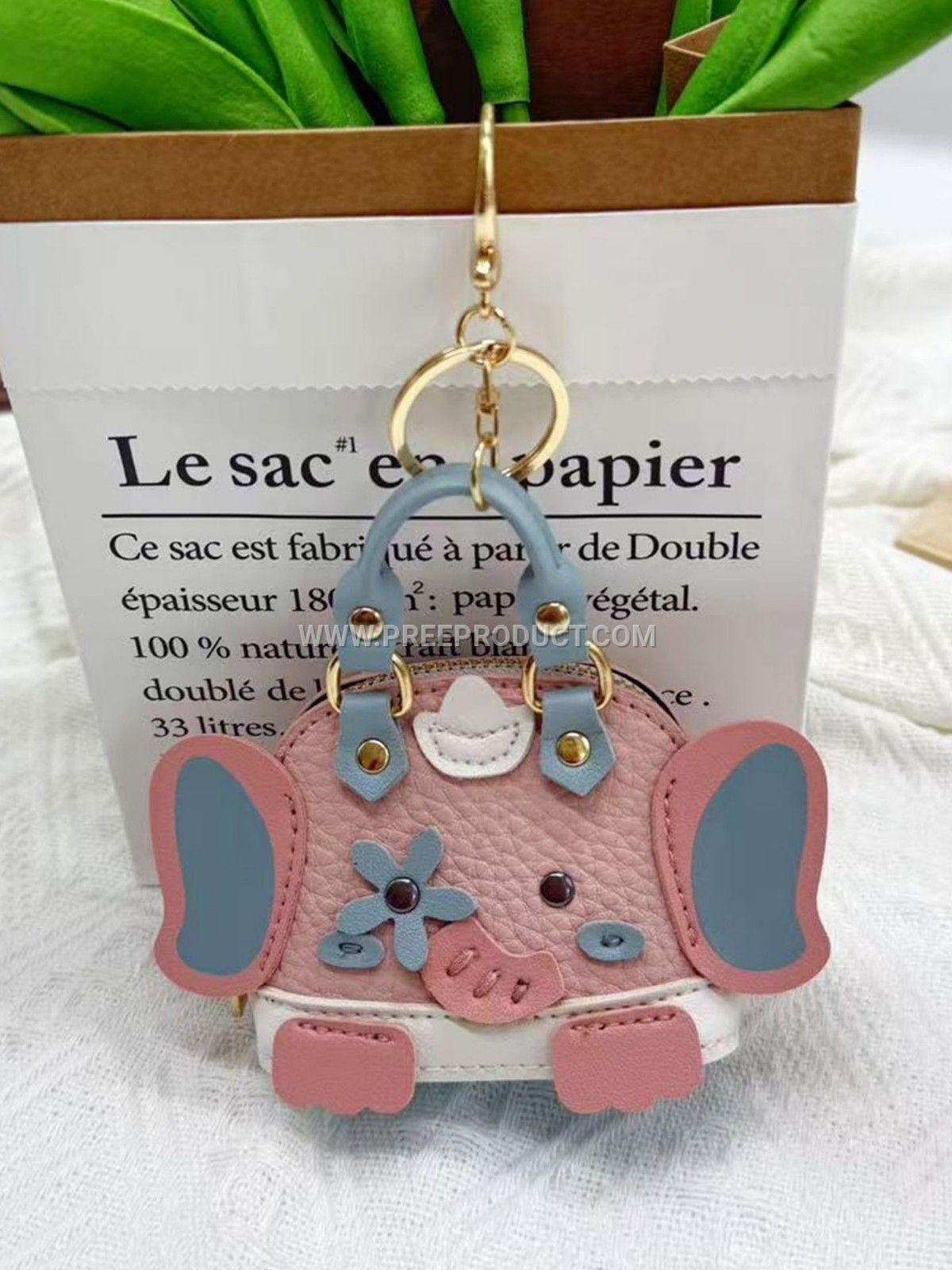 Mini PU Elephant and Dog Graphic Pouch – Cute Cartoon Carry