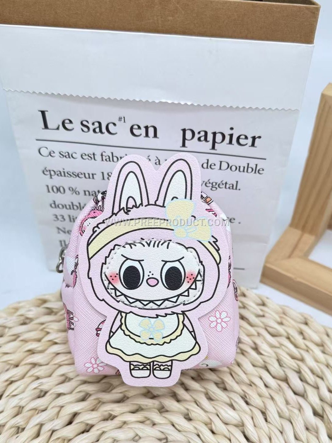 Mini PU Cartoon Backpack Charm Pouch – Light Expandable Organizer