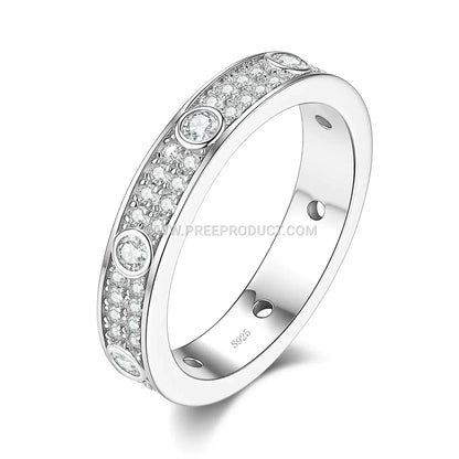 Sterling Silver Moissanite Eternity Band Ring