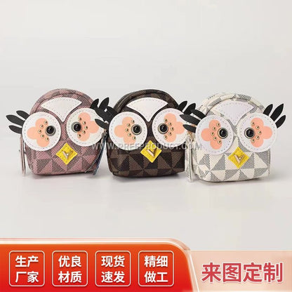 Owl PU Mini Coin Purse With Bluetooth Earphone And Key Holder