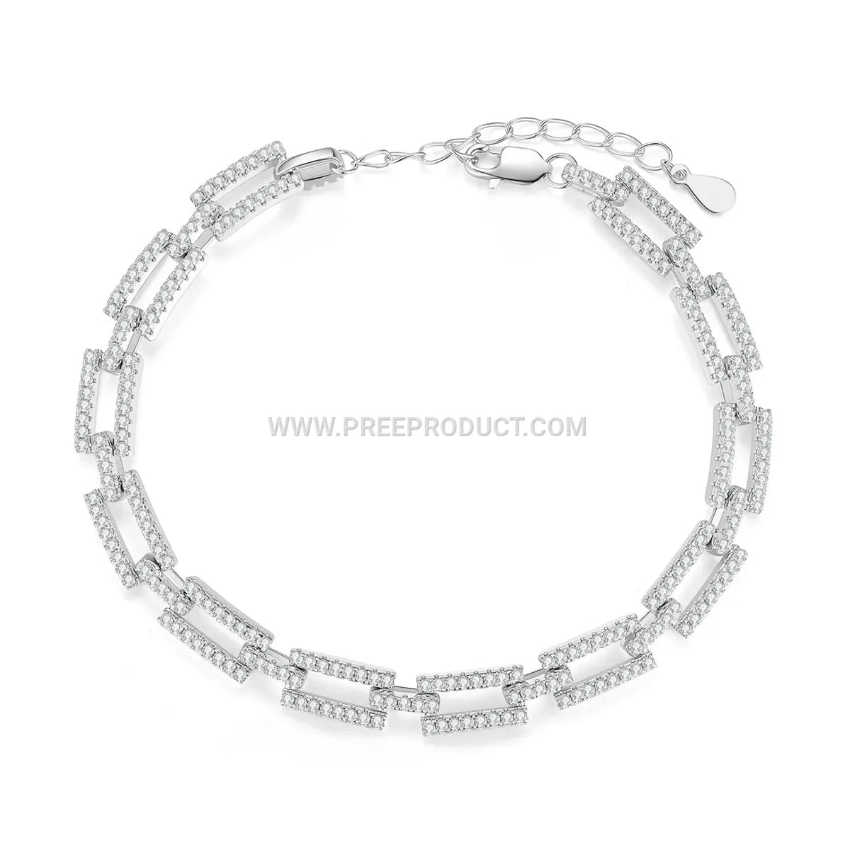 Sterling Silver Tennis Bracelet Set with Brilliant D-Color Moissanite