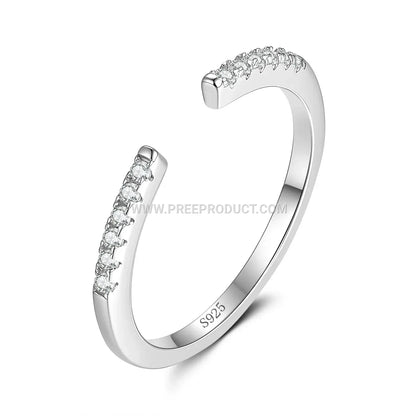 Moissanite Eternity Band Ring in Sterling Silver