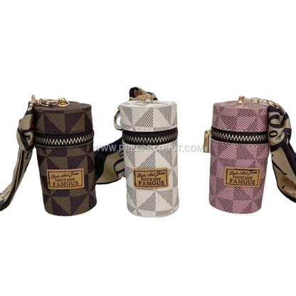 Mini PU Vintage Plaid Coin Pouch with Keychain Loop – European Retro