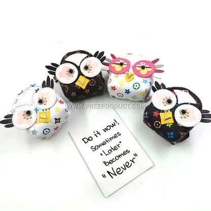 Korean-Style PU Mini Backpack Coin Purse with Zipper and Keychain