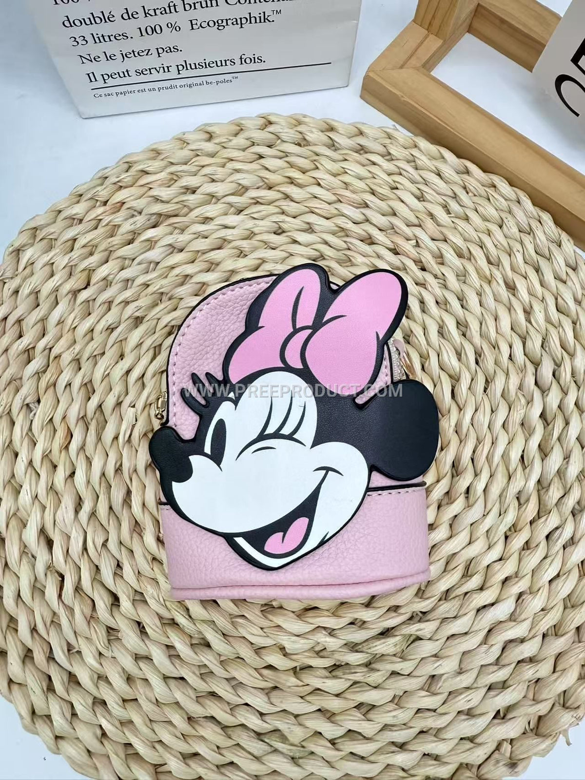 Polyurethane Cute Mickey & Minnie Cartoon Mini Key & Coin Pouch