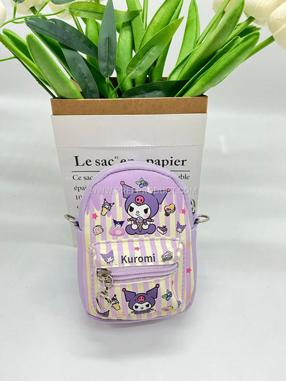 Mini PU Cartoon-Themed Backpack-Style Coin Purse with Earphone Storage
