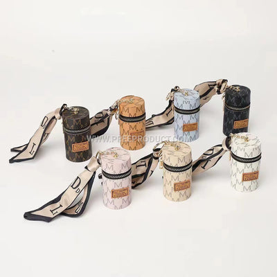Vintage European Mini Bucket Wallet with Keychain and Earphone Pouch