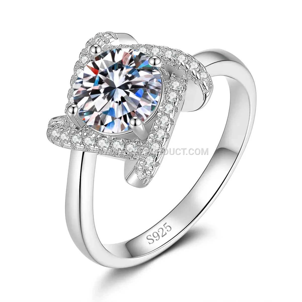 Minimalist Sterling Silver Moissanite Solitaire Ring