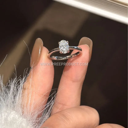 Elegant Oval Gemstone Solitaire Ring Setting in 925 Silver