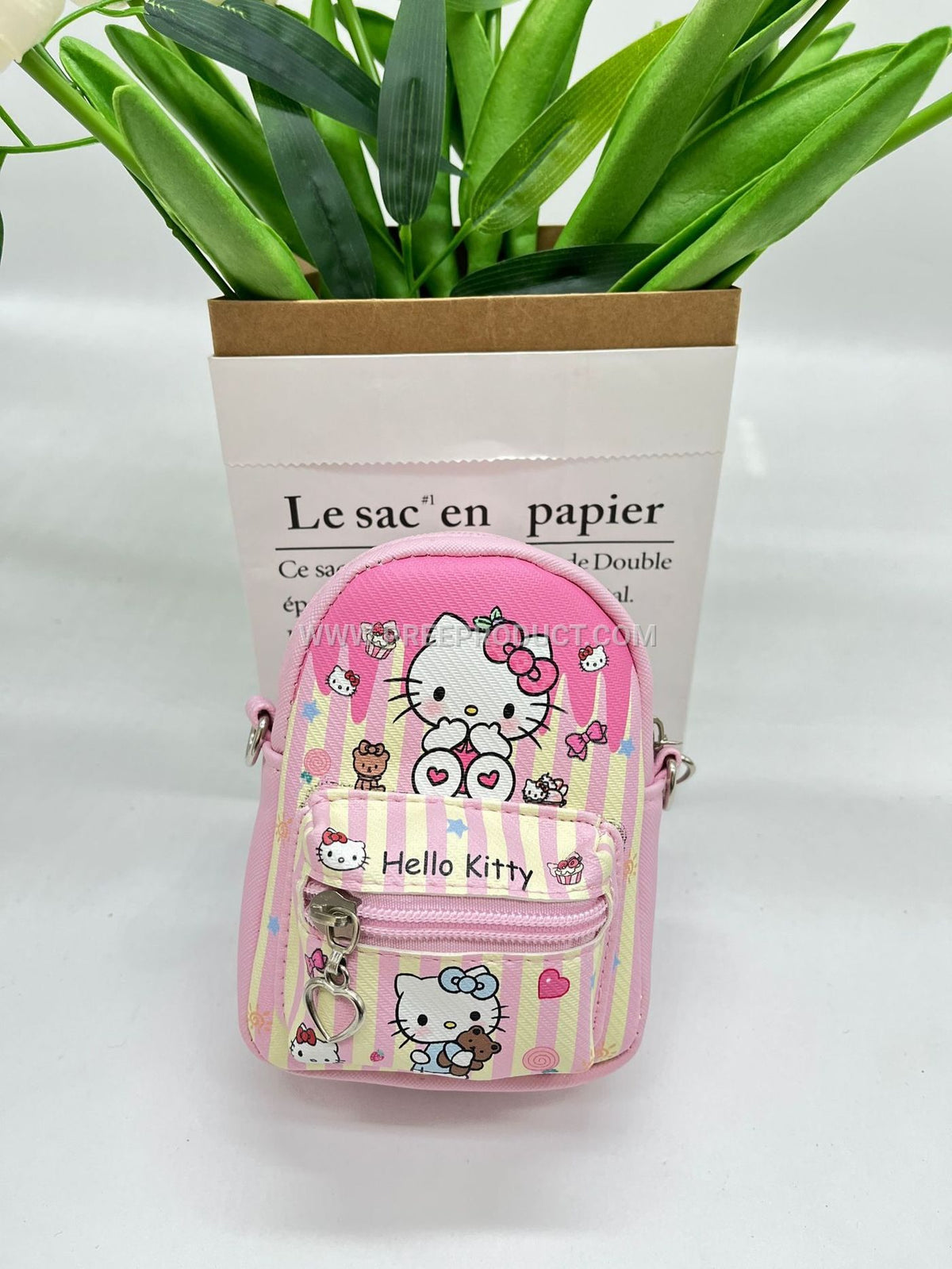 Mini PU Cartoon-Themed Backpack-Style Coin Purse with Earphone Storage
