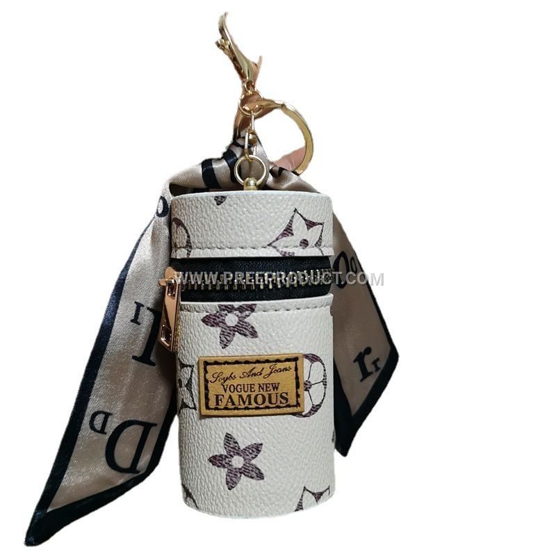 Mini PU Luxury Wallet Pendant with Earphone Pocket and Lipstick