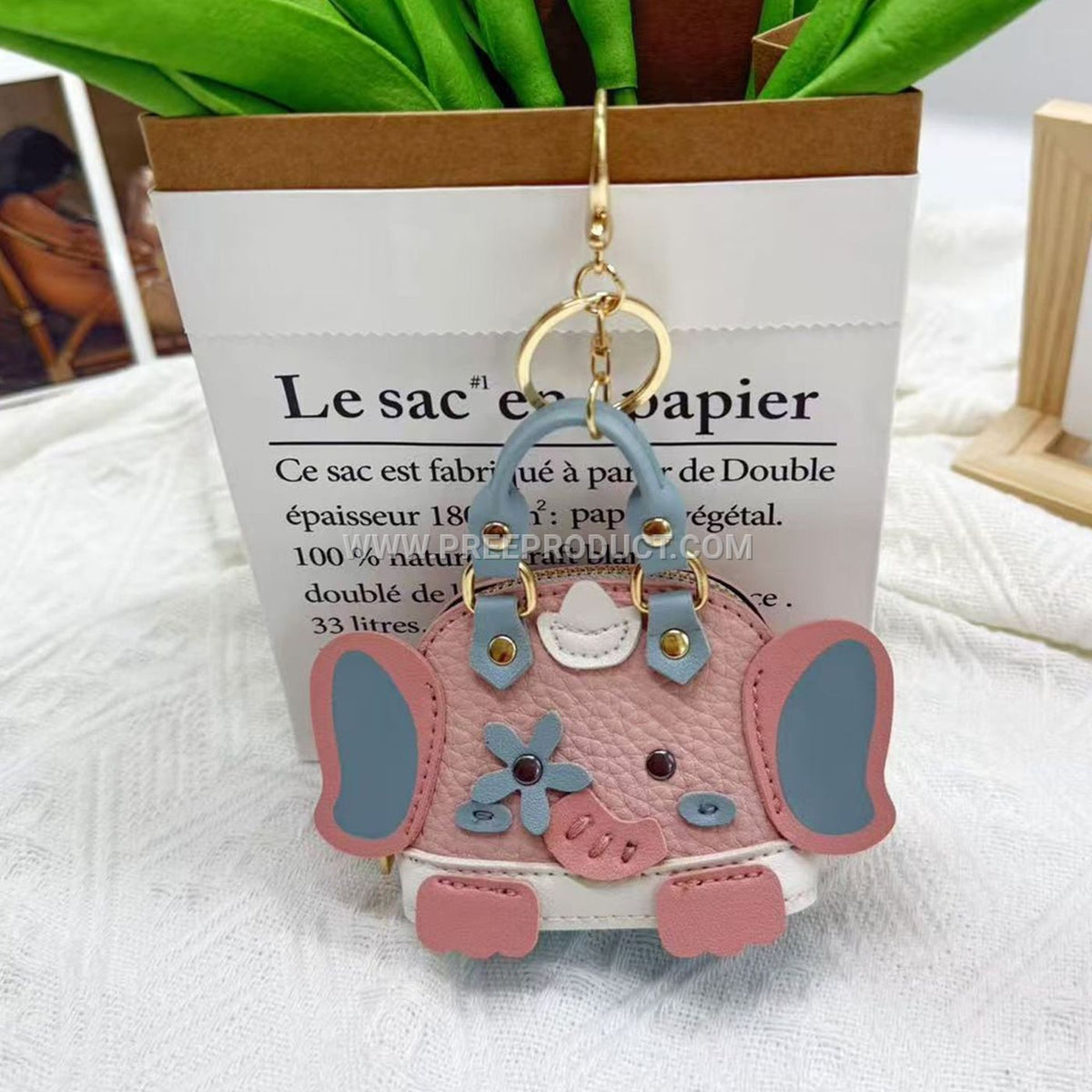 Mini PU Elephant and Dog Graphic Pouch – Cute Cartoon Carry