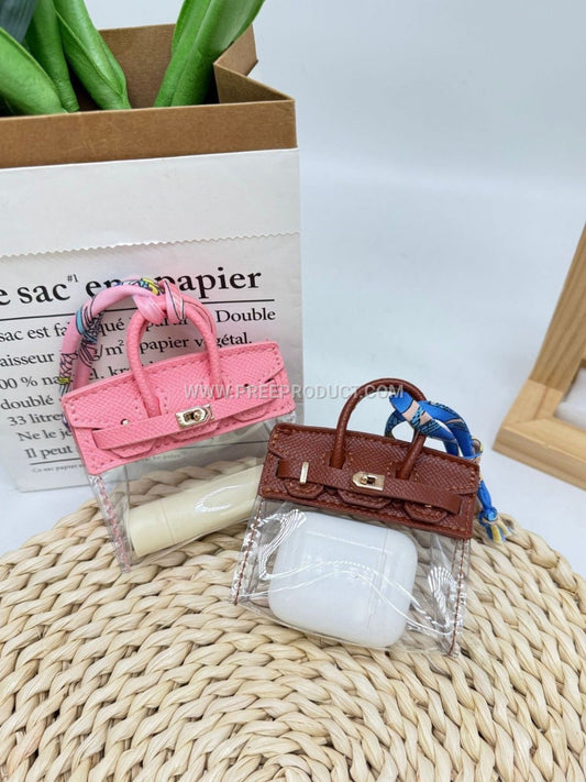 Elegant PVC Mini Handbag Pouch with Earphone Carrying Slot