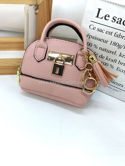 Dopamine-Inspired Shell PU Casual Handbag With Solid Color And Simple Hanging Charm