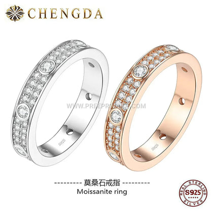 Sterling Silver Moissanite Eternity Band Ring