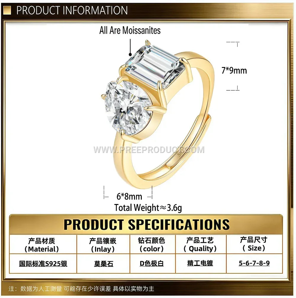Statement Celestial Orbit Moissanite Sterling Silver Ring