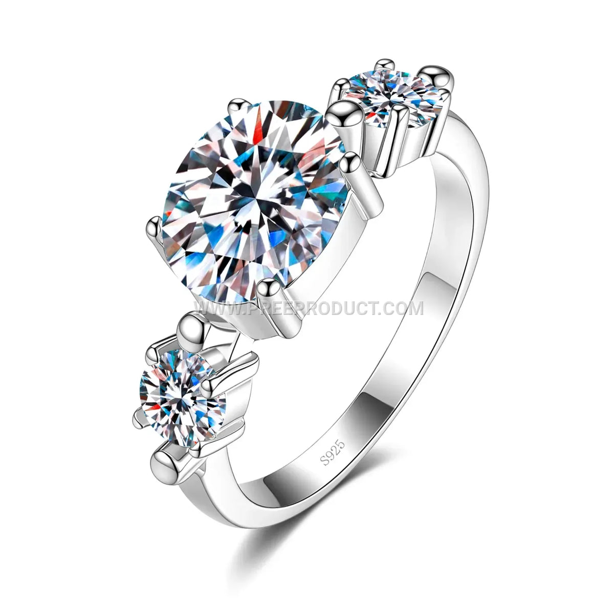 Sterling Silver Oval Cut Moissanite Solitaire Ring
