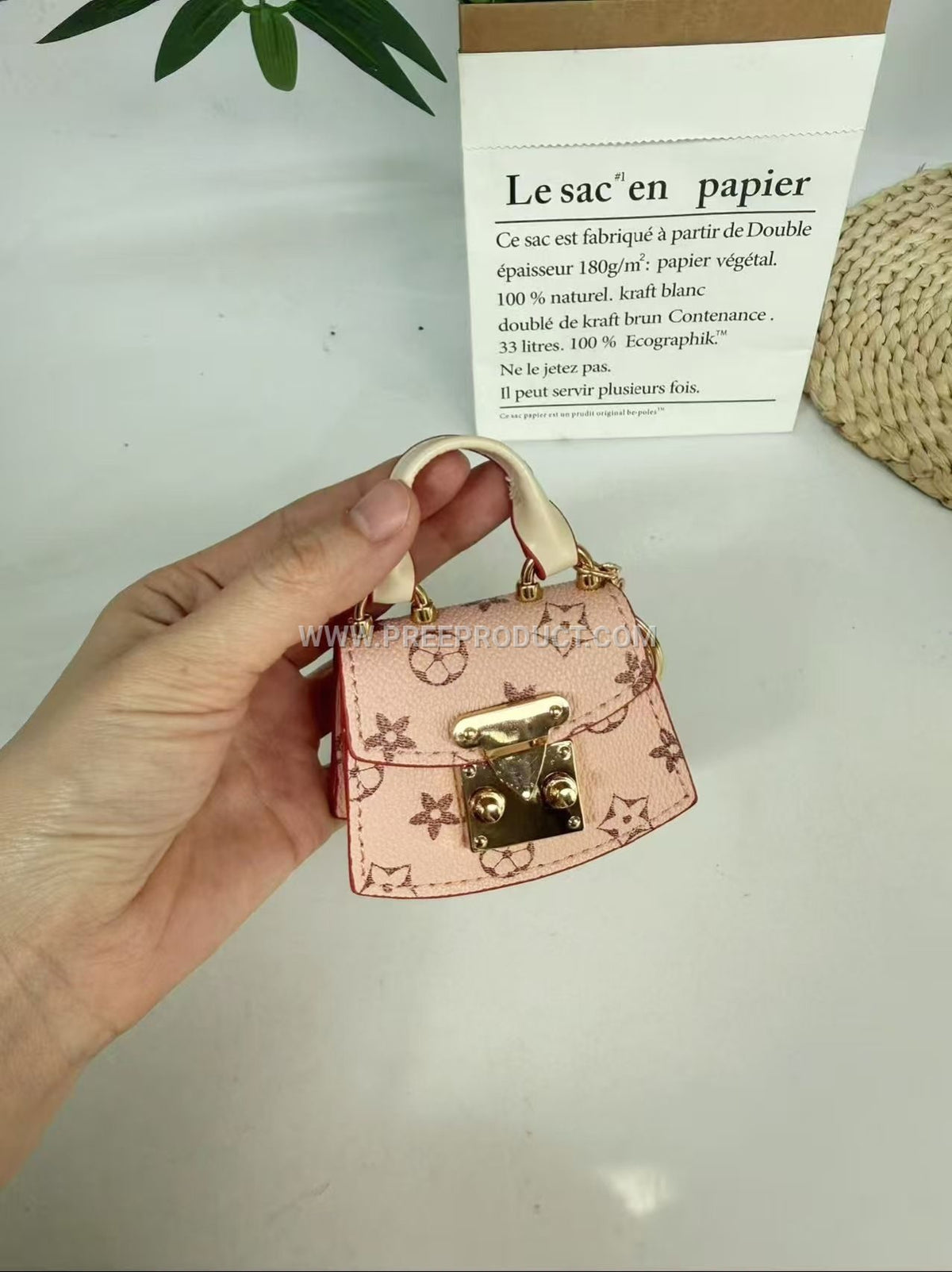 Mini PU Fan‑Print Coin Purse