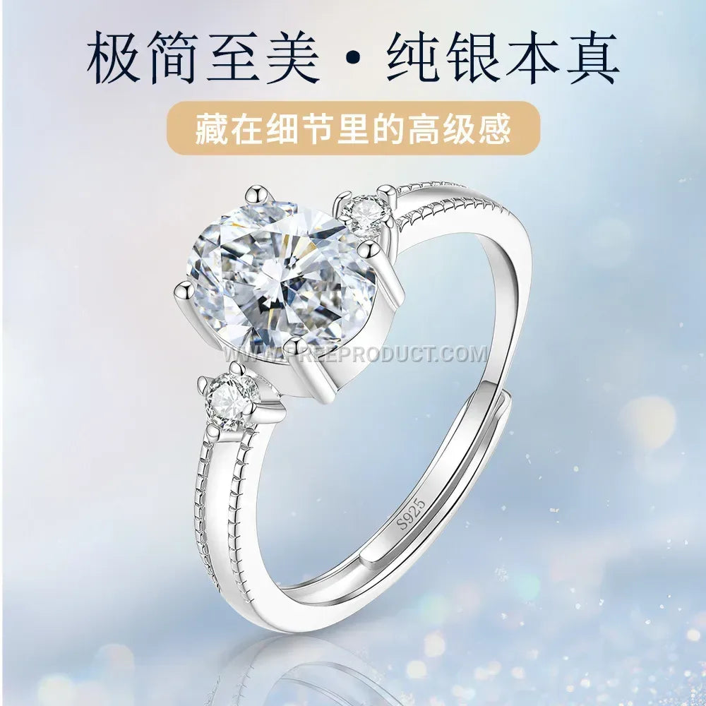 Oval Solitaire Sterling Silver Ring Mount with Gemstone Options