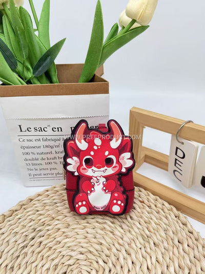 Polyurethane Cartoon Chain Mini Crossbody Key Pouch