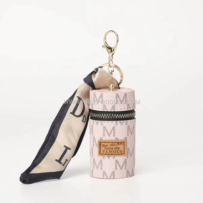 Vintage European Mini Bucket Wallet with Keychain and Earphone Pouch