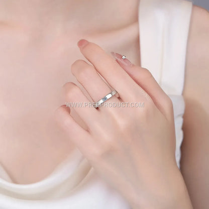 Classic Six Prong Sterling Silver Moissanite Ring