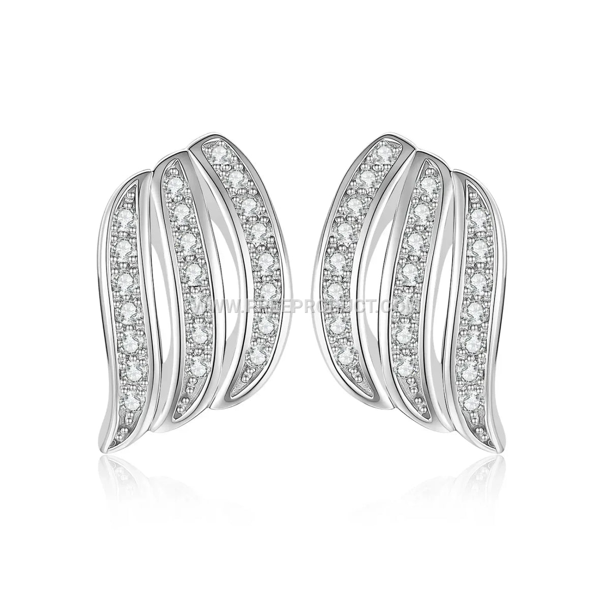 Sterling Silver Crossover Moissanite Stud Earrings