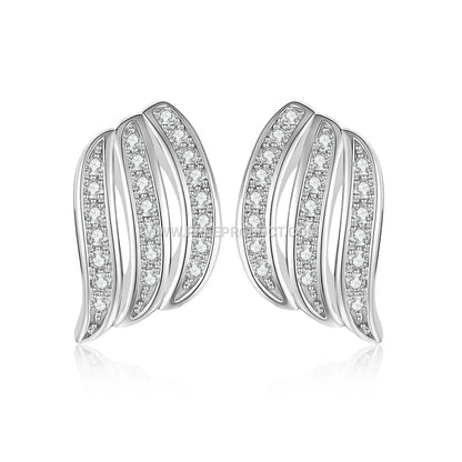 Sterling Silver Crossover Moissanite Stud Earrings