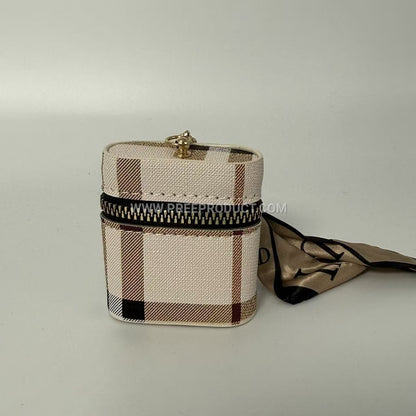 Urban Minimalist PU Stripe Mini Coin Purse With Earphone And Key Holder