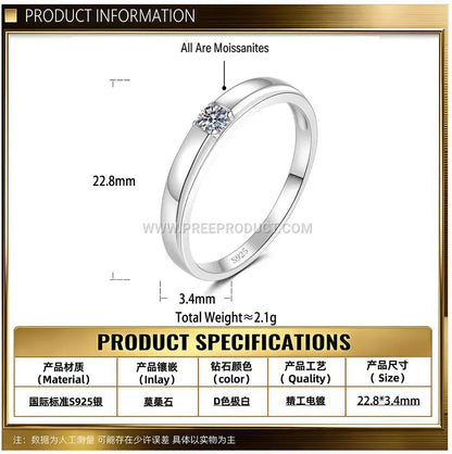 Mobius Silver Band Ring Accentuated with Sparkling Moissanite