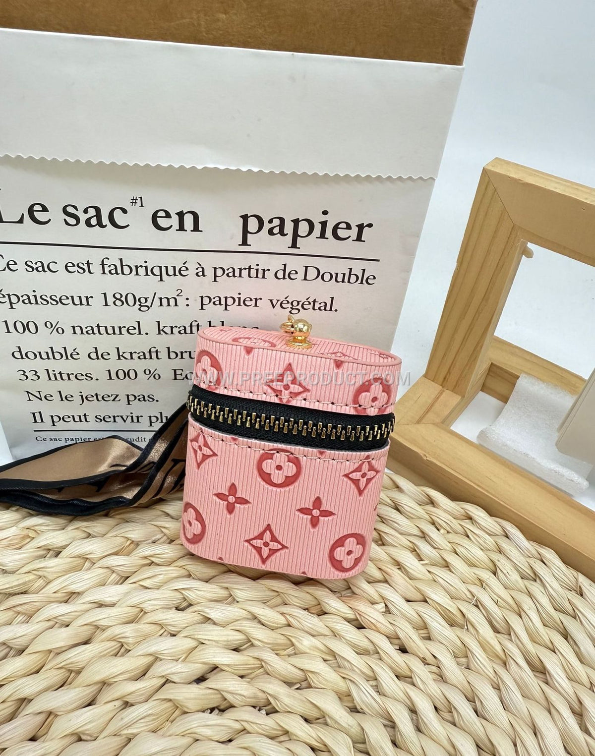 Fresh Sweet PU Mini Keychain Wallet with Pocket