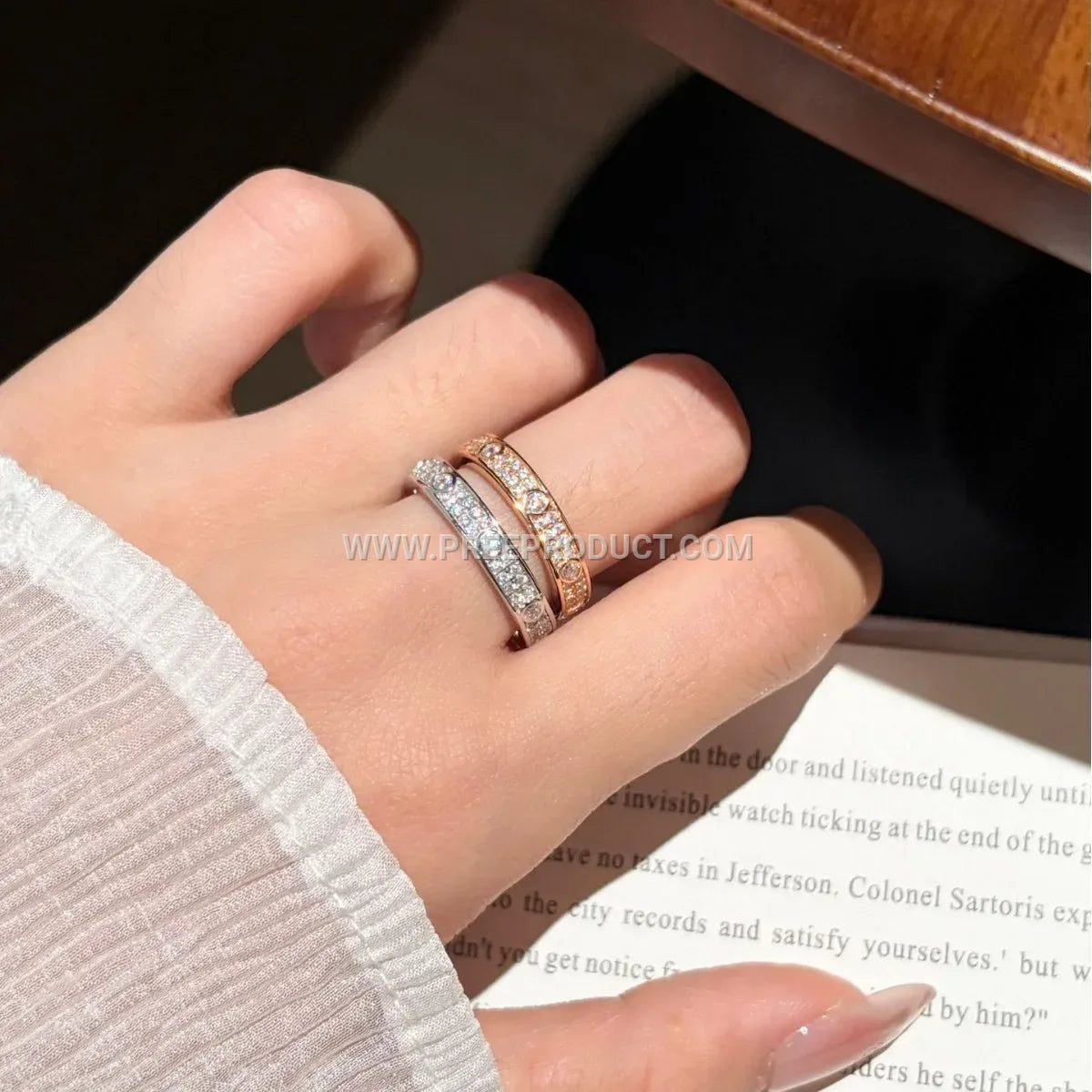 Sterling Silver Moissanite Eternity Band Ring