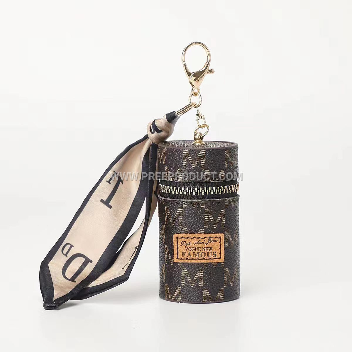 Vintage European Mini Bucket Wallet with Keychain and Earphone Pouch