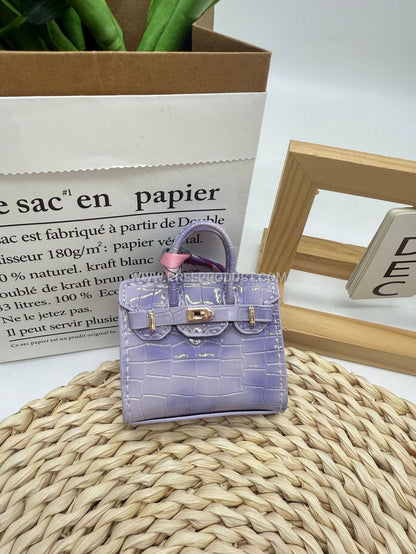 Mini PU Crocodile‑Pattern Wallet with Earphone Pocket
