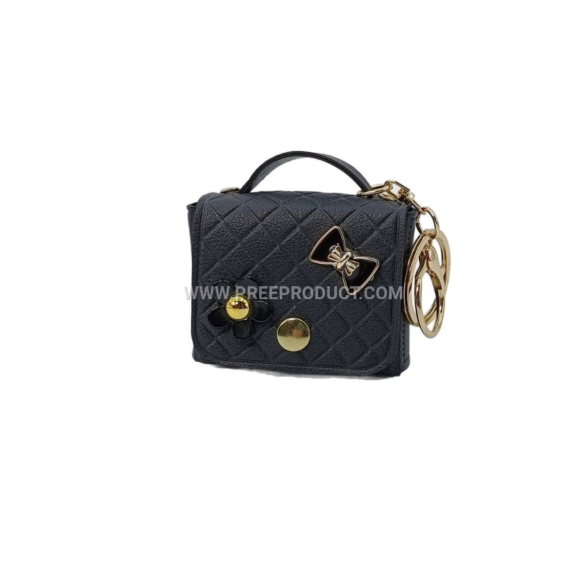 Elegant PU Mini Chanel-Style Coin Purse with Keychain