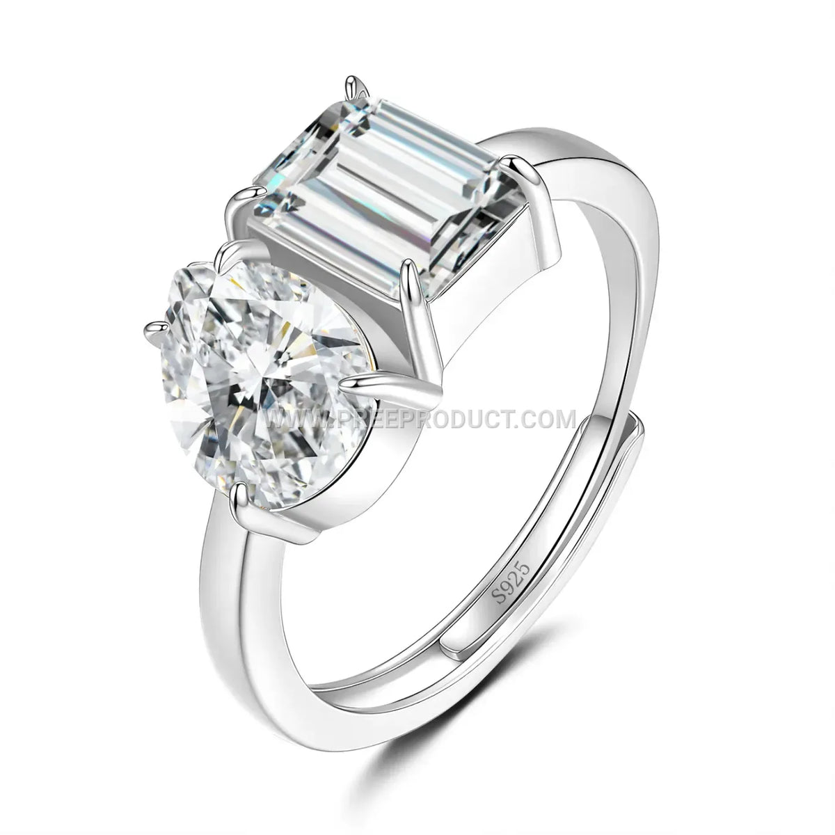 Statement Celestial Orbit Moissanite Sterling Silver Ring
