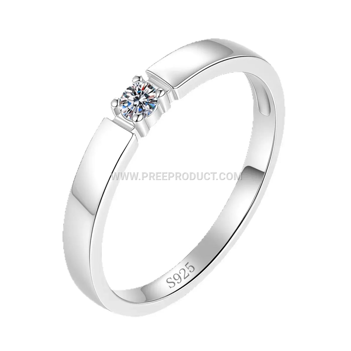 Mobius Loop Moissanite Sterling Silver Couple Ring