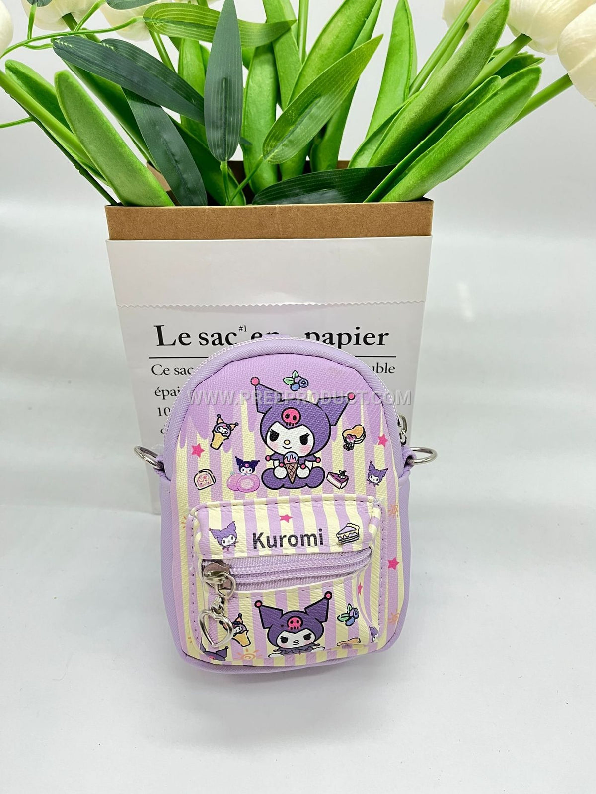 Mini PU Cartoon-Themed Backpack-Style Coin Purse with Earphone Storage