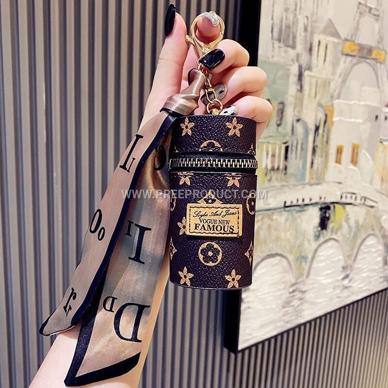 Mini PU Luxury Wallet Pendant with Earphone Pocket and Lipstick