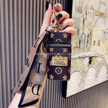 Mini PU Luxury Wallet Pendant with Earphone Pocket and Lipstick