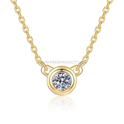 Sterling Silver Solitaire Moissanite Pendant Necklace