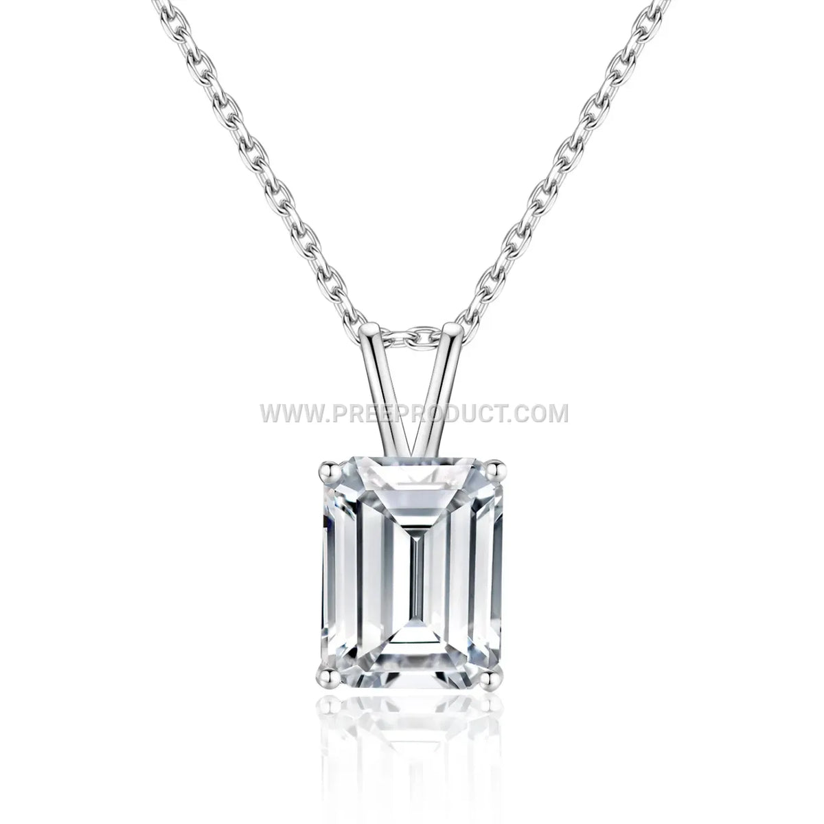 Elegant Geometric Moissanite Sterling Silver Pendant Necklace