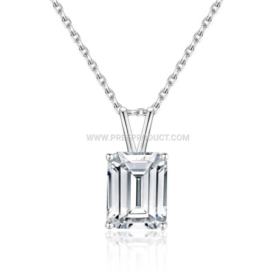 Elegant Geometric Moissanite Sterling Silver Pendant Necklace