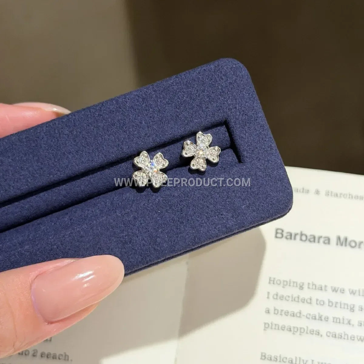Circular Letter Accent Moissanite Stud Earrings