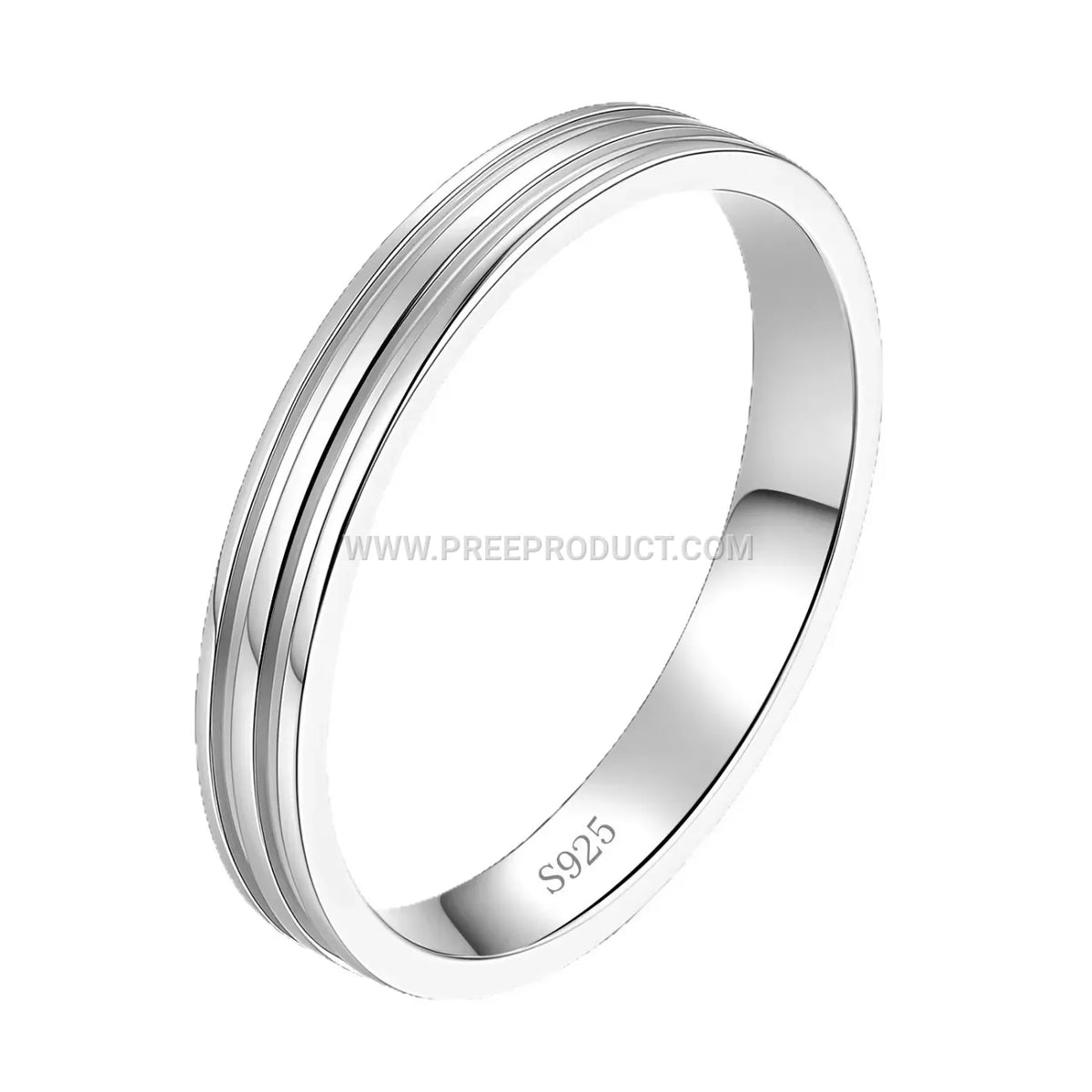 Sterling Silver Minimalist Line Couple Ring